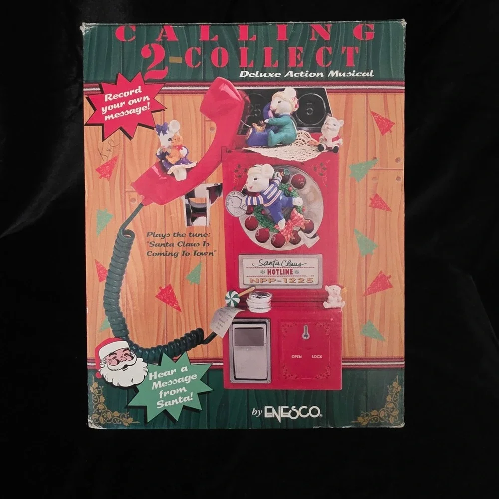 VTG Enesco Calling 2-Collect Deluxe Action Musical Santa Hotline Phone Boxed